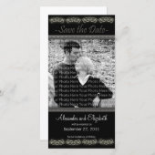 Save The Date 4x8" Elégant noir Enregistrer la date annonce (Devant / Derrière)