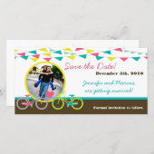 Save The Date 4x8 Fiançailles Lovers Lovers Vélos Bicy (Devant / Derrière)