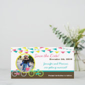 Save The Date 4x8 Fiançailles Lovers Lovers Vélos Bicy (Debout devant)