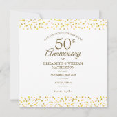 Save The Date 50e anniversaire de mariage cœurs dorés carré (Devant)