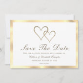 Save The Date 50e Anniversaire de Mariage Cœurs en Or (Devant)