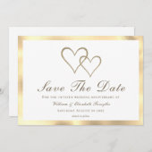 Save The Date 50e Anniversaire de Mariage Cœurs en Or (Devant / Derrière)