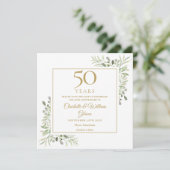 Save The Date 50e anniversaire de mariage de verdure carré (Debout devant)
