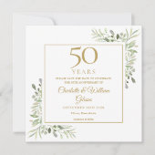 Save The Date 50e anniversaire de mariage de verdure carré (Devant)