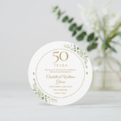Save The Date 50e anniversaire de mariage de verdure circulaire (Debout devant)
