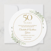 Save The Date 50e anniversaire de mariage de verdure circulaire (Devant)