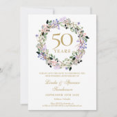 Save The Date 50e anniversaire de Mariage d'or Floral (Devant)