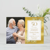 Save The Date 50e anniversaire de mariage Greenery 2 Photos (Debout devant)