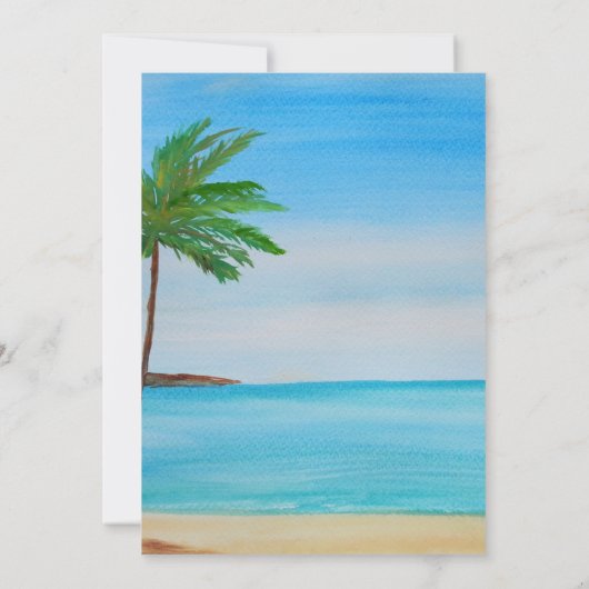 Save The Date 50e anniversaire de mariage Plage tropicale Côtièr (Dos)