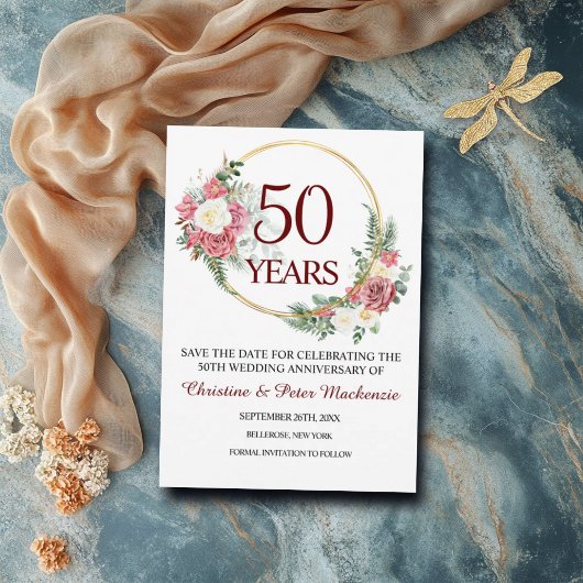 Save The Date 50e anniversaire du Mariage d'or