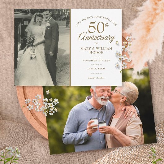 Save The Date 50e anniversaire du Mariage d'or 2 Photo