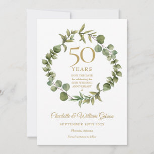 Save The Date 50e anniversaire du Mariage Végétation boisée