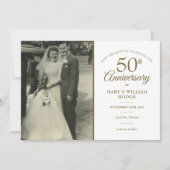 Save The Date 50e anniversaire Gold Heart Confetti Mariage Photo (Devant)