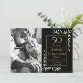 Save The Date 50e anniversaire Mariage de verdure Black Gold Pho (Debout devant)