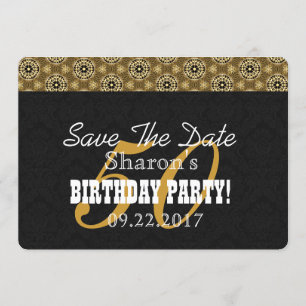Save The Date 50e ANNIVERSAIRE POUR SON H04BZ Black and Gold