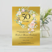 Save The Date 50ème anniversaire de Mariage d'or floral (Debout devant)