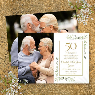 Save The Date 50ème Anniversaire de Mariage d'or Verdure 2 Photo