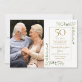 Save The Date 50ème Anniversaire de Mariage d'or Verdure 2 Photo (Devant)