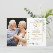 Save The Date 50ème Anniversaire de Mariage d'or Verdure 2 Photo (Debout devant)