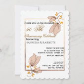 Save The Date 50th Anniversary Invitation, Greenery Wedding Anni (Devant)