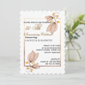 Save The Date 50th Anniversary Invitation, Greenery Wedding Anni (Debout devant)