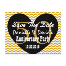 Save the Date 50th Jubileum GOLD BLACK Heart V3