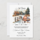 Save The Date 50th Wedding Anniversary Winter Landscape Romantic (Devant)