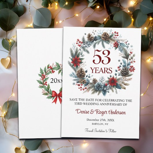 Save The Date 53e anniversaire du Mariage hiver