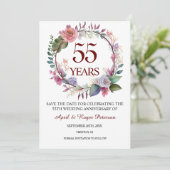 Save The Date 55e anniversaire du Mariage émeraude Floral (Debout devant)