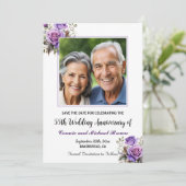 Save The Date 55e anniversaire du Mariage photo de Roses violets (Debout devant)