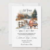 Save The Date 55th Wedding Anniversary Winter Landscape Romantic (Devant)