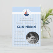 Save The Date 5x7 Ahoy Nautical Sail Boat Anniversaire Invitatio (Debout devant)