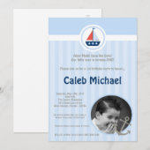 Save The Date 5x7 Ahoy Nautical Sail Boat Anniversaire Invitatio (Devant / Derrière)