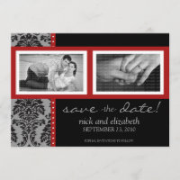 5X7 Baroque rouge/noir à deux photos Enregistrer l