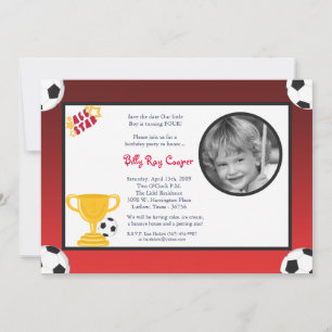 Save The Date 5x7 Boys Sports Football Baby shower Ball Invitati