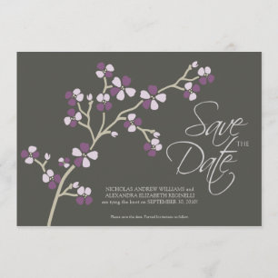 Save The Date 5X7 Cherry Blossom Designer Enregistrer la date ::