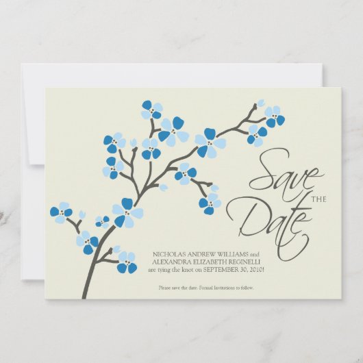 Save The Date 5X7 Cherry Blossom Designer Enregistrer la date 2 (Devant)