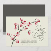 Save The Date 5X7 Cherry Blossom Designer Enregistrer la date 2 (Devant / Derrière)