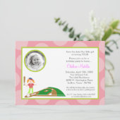 Save The Date 5x7 Fille Rose Soft Ball Anniversaire Douche Invit (Debout devant)