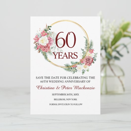 Save The Date 60e anniversaire du Mariage Diamond (Debout devant)