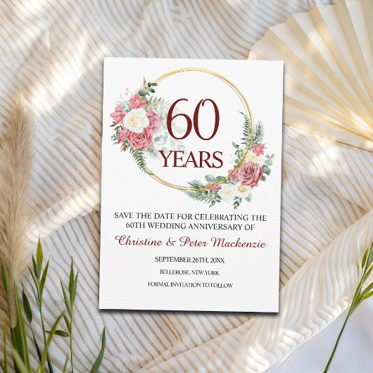 Save The Date 60e anniversaire du Mariage Diamond
