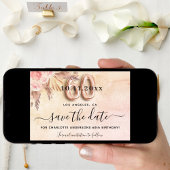 Save The Date 60e anniversaire pampas fleurons roses or