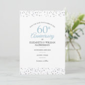 Save The Date 60e Mariage Diamond Anniversaire Coeurs Confetti (Debout devant)