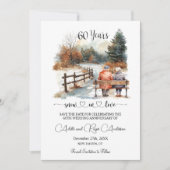 Save The Date 60th Wedding Anniversary Winter Landscape Romantic (Devant)