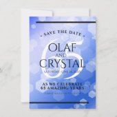 Save The Date 65e anniversaire de l'élégant Mariage Blue Sapphir (Devant)