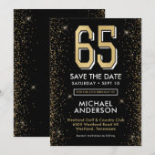 Save The Date 65e anniversaire noir moderne (Devant / Derrière)