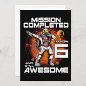 Save The Date 6 Anniversaire Astronaut 6 Anniversaire Bir spatia (Devant / Derrière)