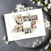 Save The Date 6 Photos Collage Wedding Botanical Branches Frame 