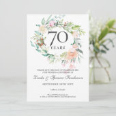 Save The Date 70e anniversaire de Mariage Rose Floral Garland (Debout devant)