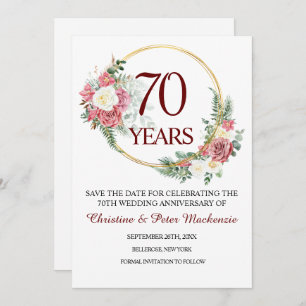 Save The Date 70e anniversaire du Mariage Platinum